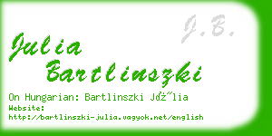 julia bartlinszki business card